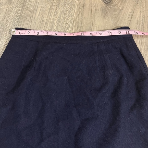 VINTAGE BRIGGS PETITE NEW YORK 100% WOOL NAVY BLUE STRAIGHT PENCIL SKIRT SIZE 10 - Picture 3 of 11